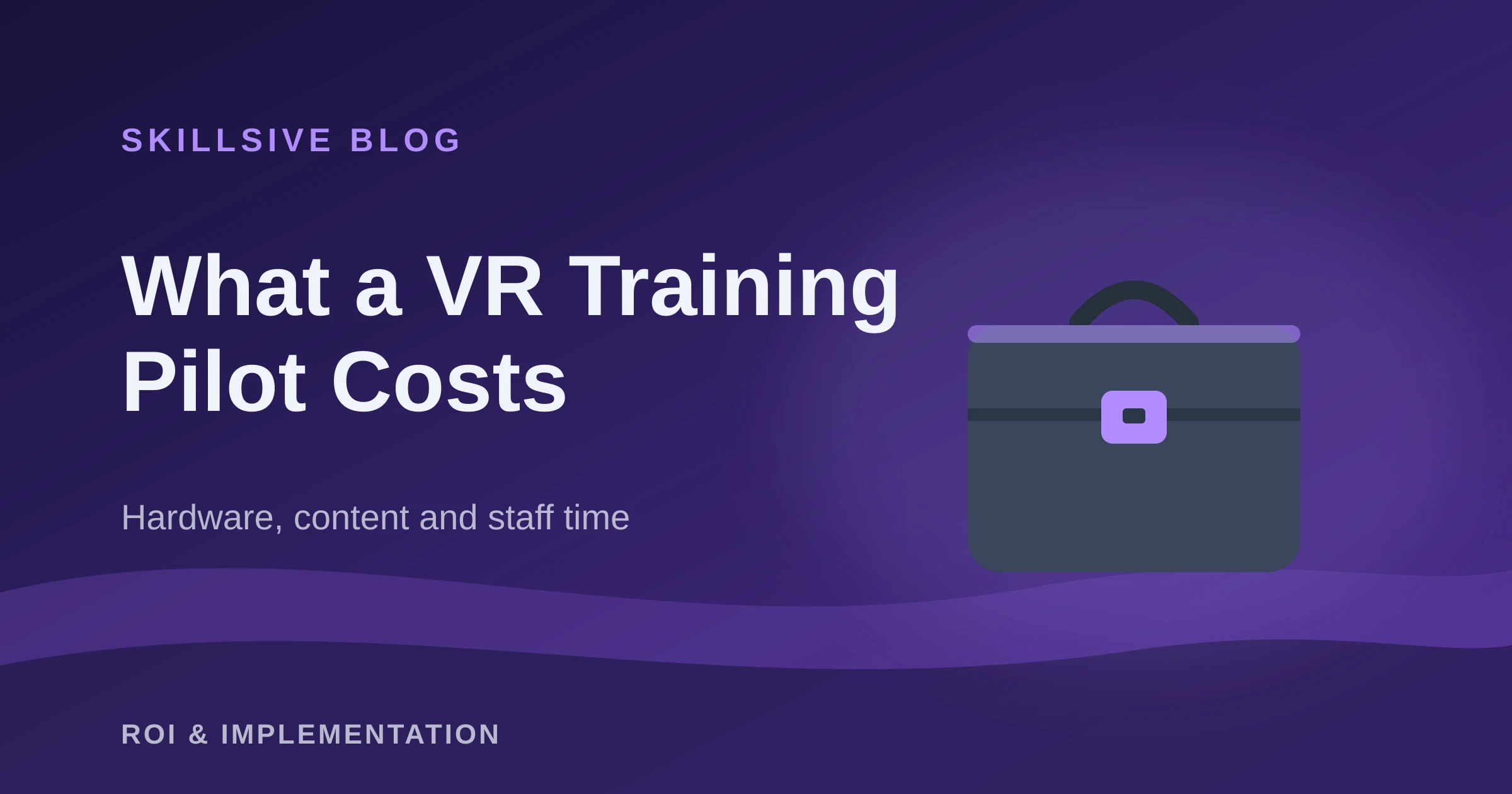 Three budget lines for a VR training pilot: headset, content and staff time
