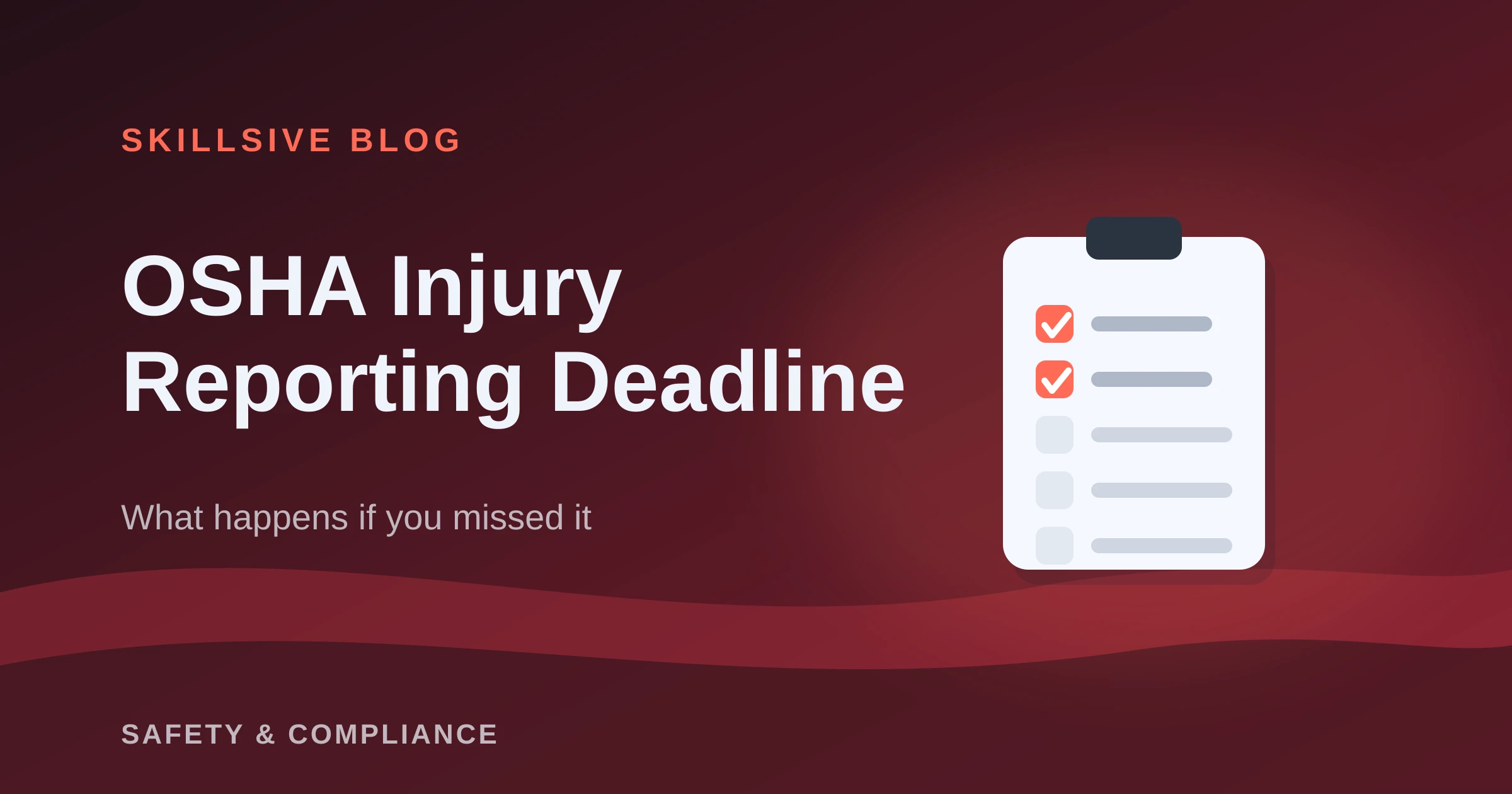 Clipboard with a workplace injury report form and a pen, ready for submission