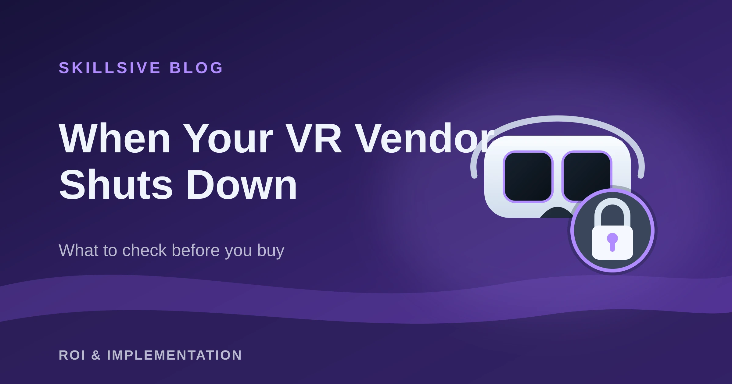 Illustration of a VR headset with a padlock, representing a locked-down training platform