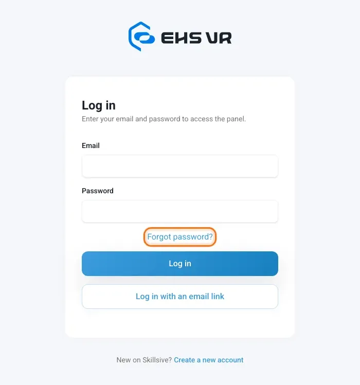 Log in page with the Forgot password? link